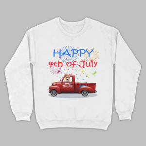 Personalized 4th of July Dog Shirt – Happy 4th of July Day Pup with Fireworks - 89Prints