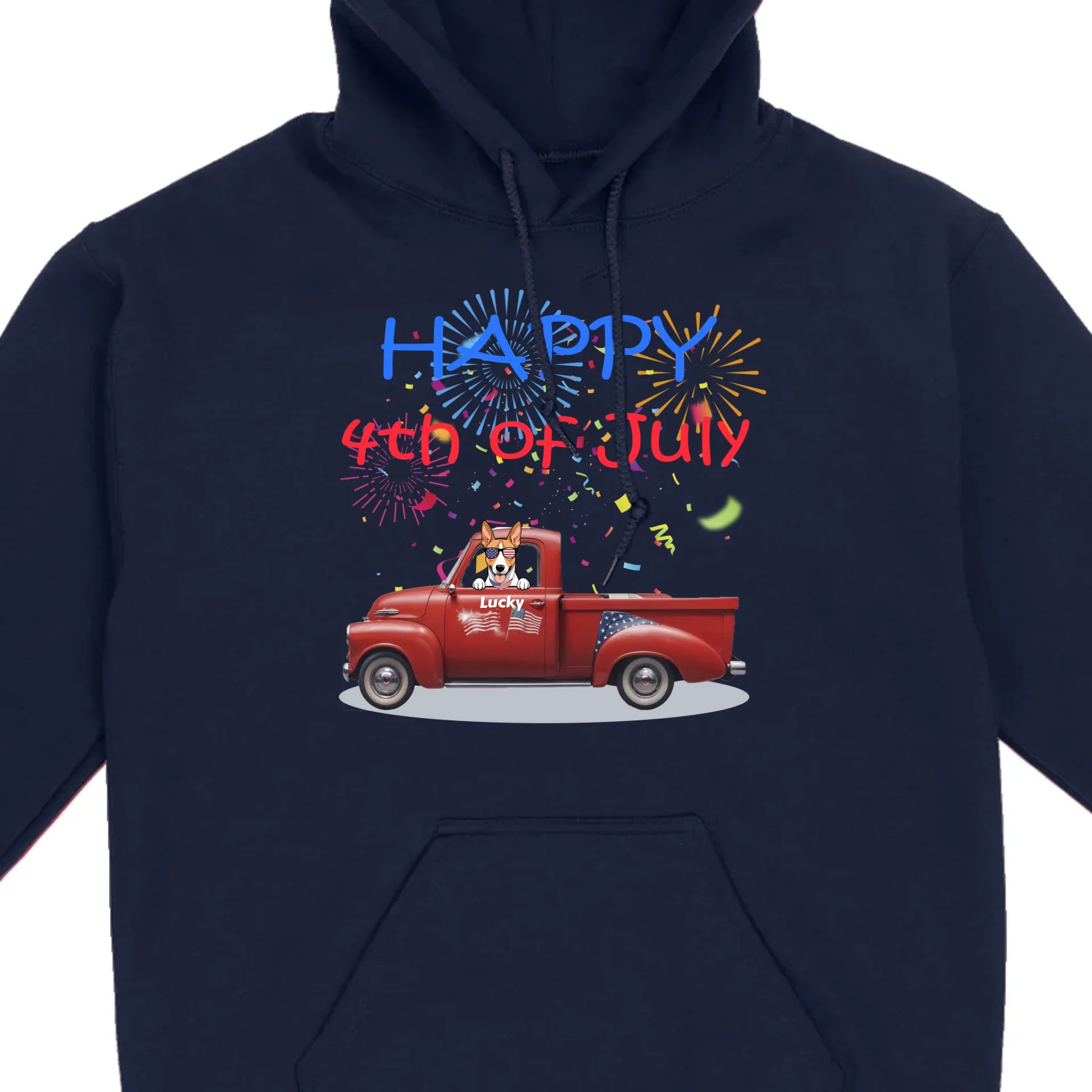 Personalized 4th of July Dog Shirt – Happy 4th of July Day Pup with Fireworks - 89Prints