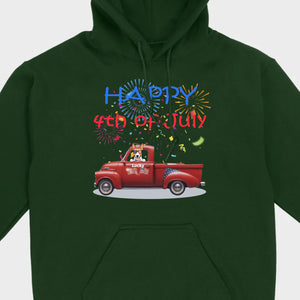 Personalized 4th of July Dog Shirt – Happy 4th of July Day Pup with Fireworks - 89Prints