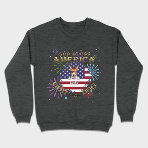 Personalized USA Flag Dog Shirt – God Bless America Fireworks Design - 89Prints