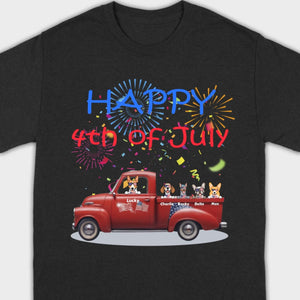 Personalized 4th of July Dog Shirt – Happy 4th of July Day Pup with Fireworks - 89Prints