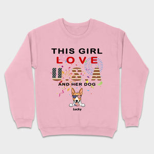 This Girl Loves the USA and Dogs Hoodie – Patriotic Dog Lover Design - 89Prints