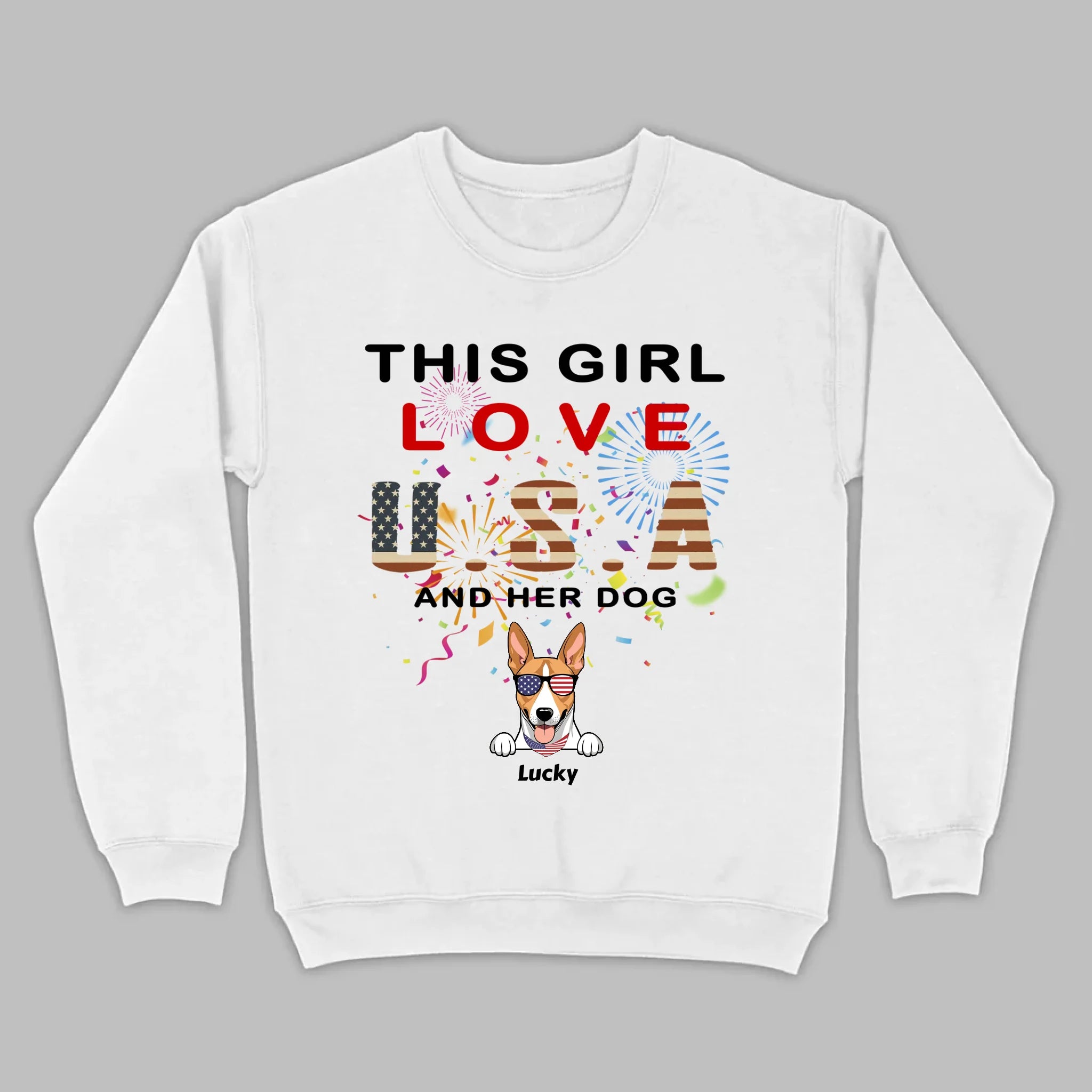 This Girl Loves the USA and Dogs Hoodie – Patriotic Dog Lover Design - 89Prints