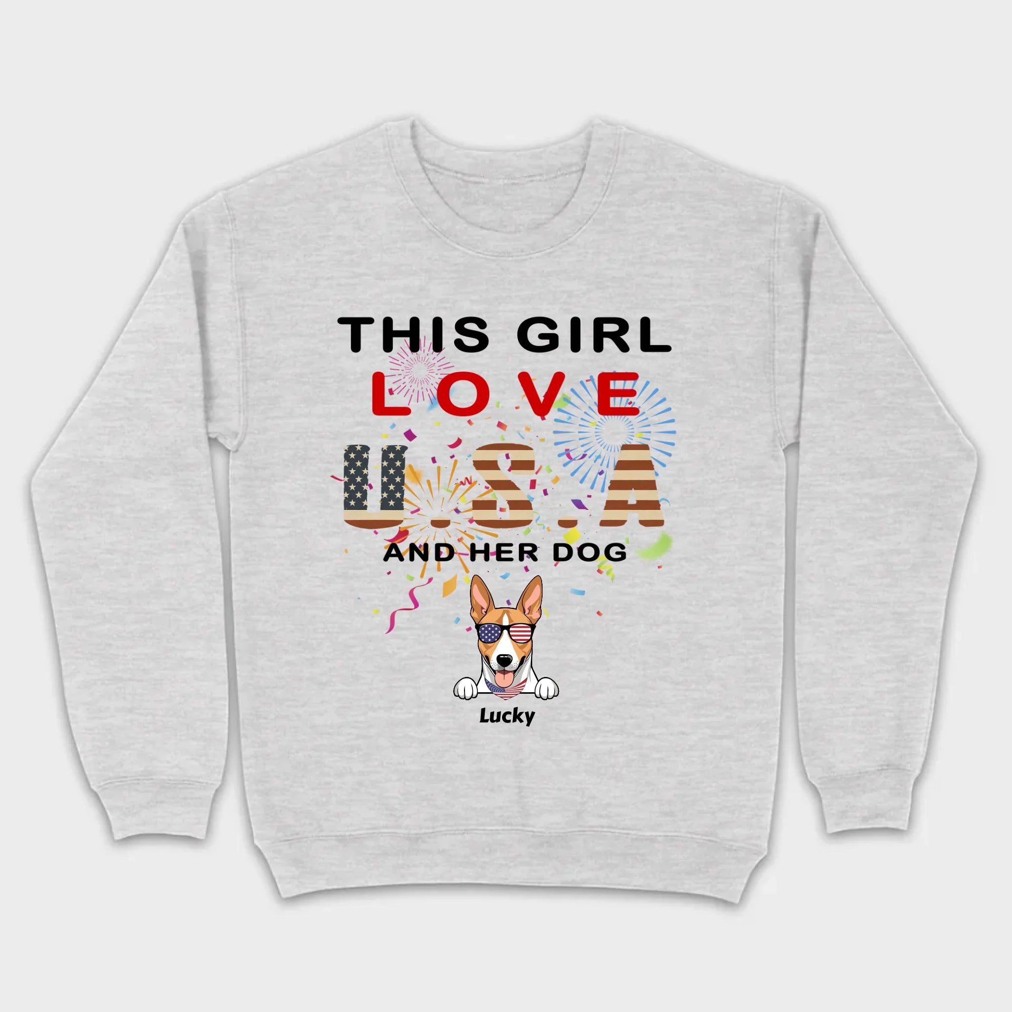 This Girl Loves the USA and Dogs Hoodie – Patriotic Dog Lover Design - 89Prints
