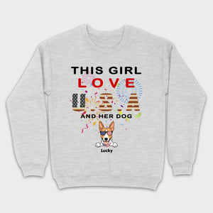 This Girl Loves the USA and Dogs Hoodie – Patriotic Dog Lover Design - 89Prints