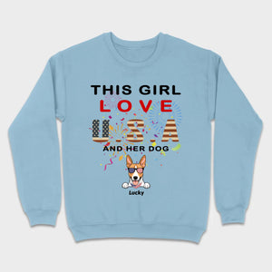 This Girl Loves the USA and Dogs Hoodie – Patriotic Dog Lover Design - 89Prints