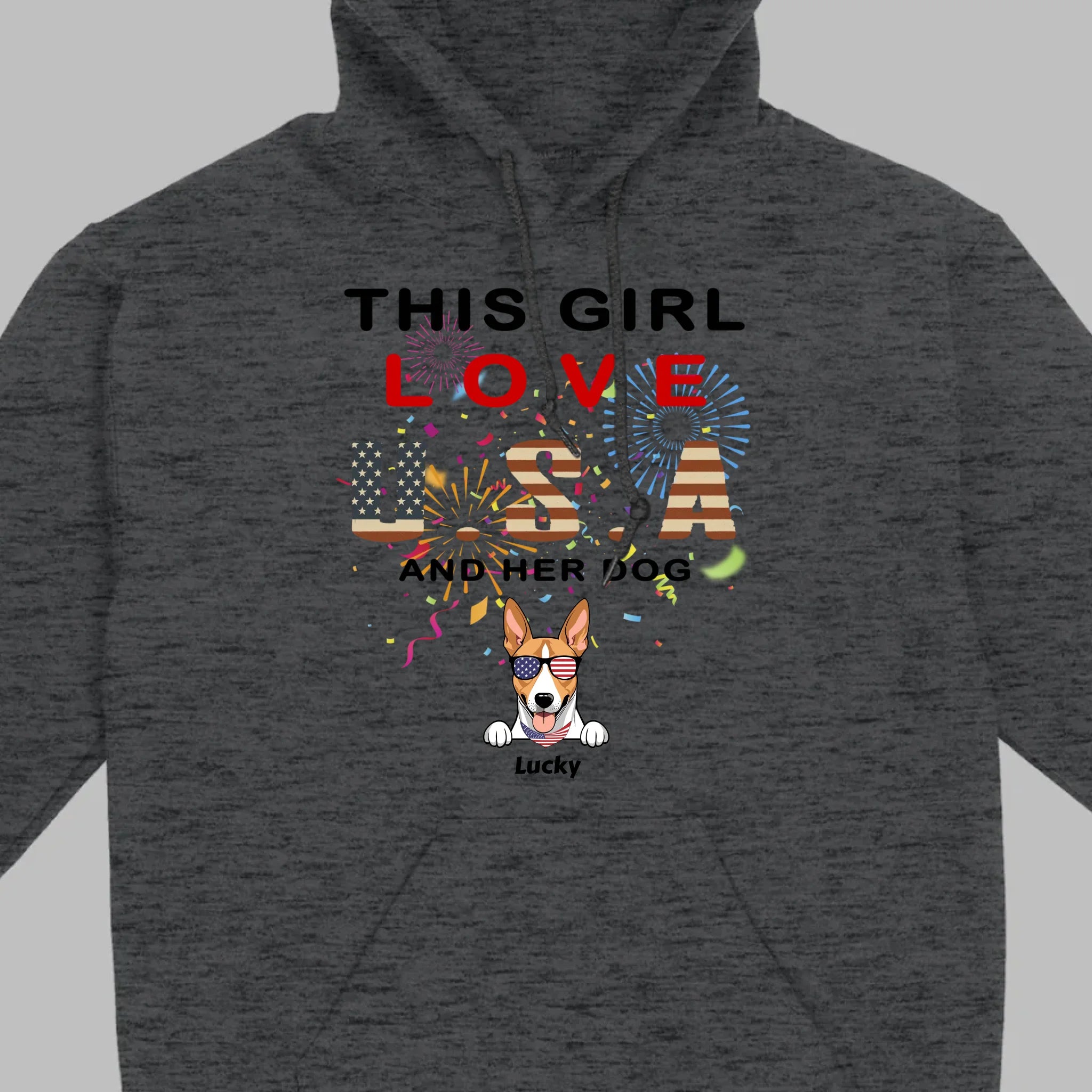 This Girl Loves the USA and Dogs Hoodie – Patriotic Dog Lover Design - 89Prints