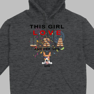 This Girl Loves the USA and Dogs Hoodie – Patriotic Dog Lover Design - 89Prints