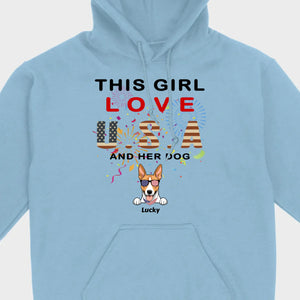 This Girl Loves the USA and Dogs Hoodie – Patriotic Dog Lover Design - 89Prints