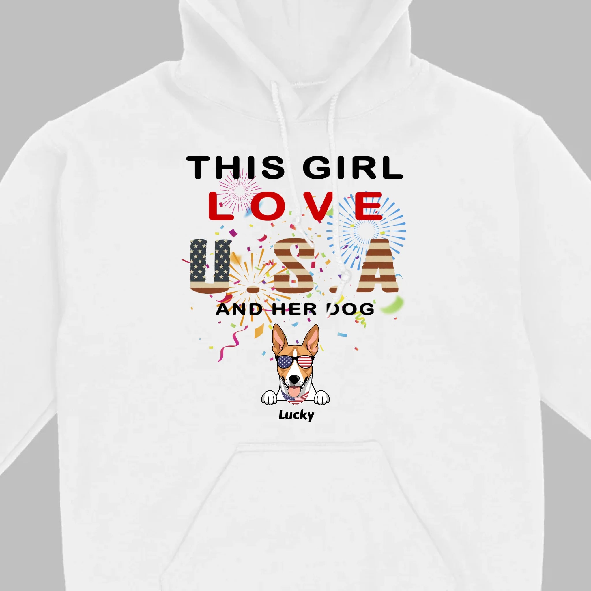 This Girl Loves the USA and Dogs Hoodie – Patriotic Dog Lover Design - 89Prints