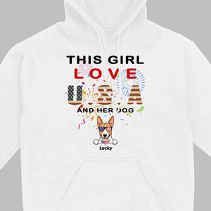 This Girl Loves the USA and Dogs Hoodie – Patriotic Dog Lover Design - 89Prints