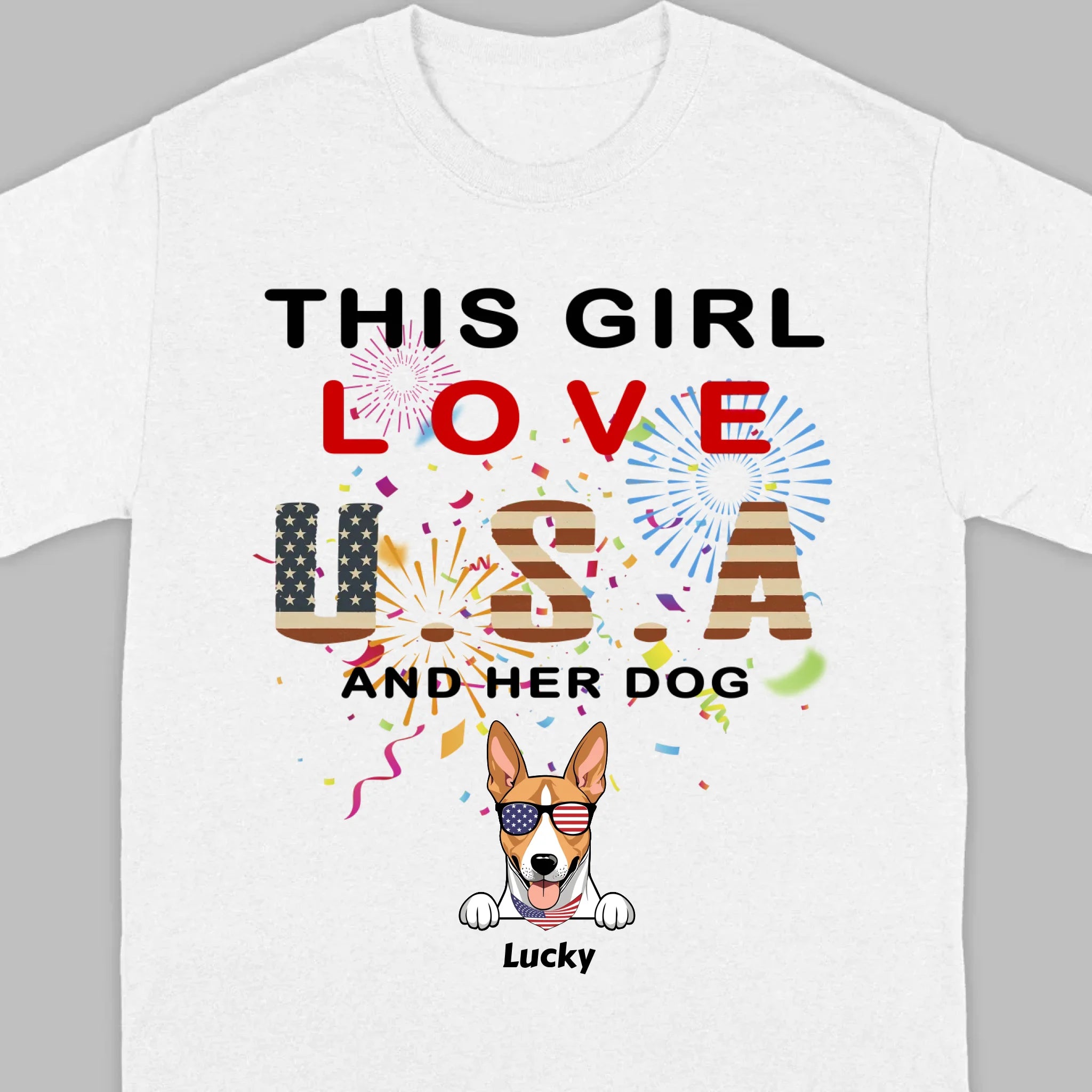 This Girl Loves the USA and Dogs Hoodie – Patriotic Dog Lover Design - 89Prints