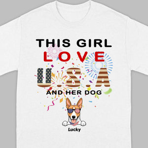 This Girl Loves the USA and Dogs Hoodie – Patriotic Dog Lover Design - 89Prints