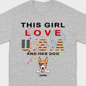 This Girl Loves the USA and Dogs Hoodie – Patriotic Dog Lover Design - 89Prints