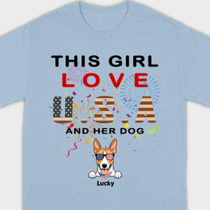 This Girl Loves the USA and Dogs Hoodie – Patriotic Dog Lover Design - 89Prints