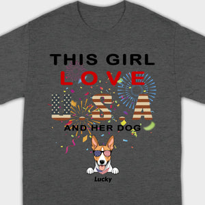 This Girl Loves the USA and Dogs Hoodie – Patriotic Dog Lover Design - 89Prints