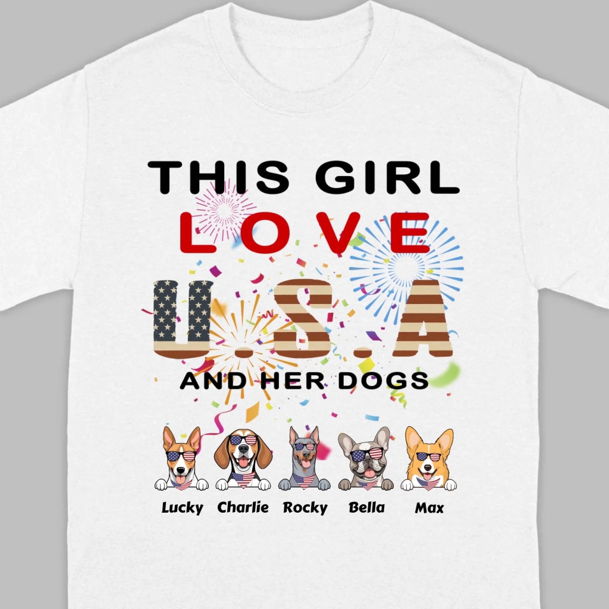 This Girl Loves the USA and Dogs Hoodie – Patriotic Dog Lover Design - 89Prints