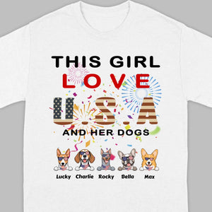 This Girl Loves the USA and Dogs Hoodie – Patriotic Dog Lover Design - 89Prints