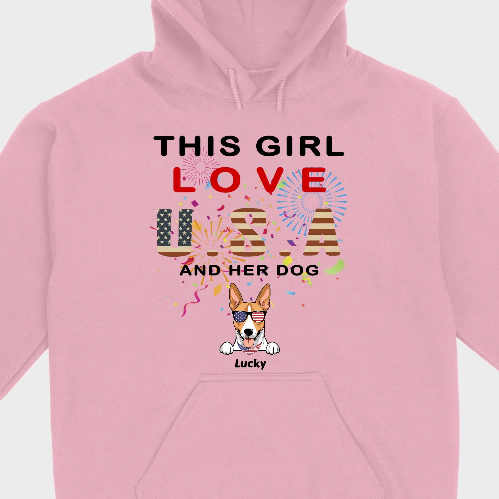 This Girl Loves the USA and Dogs Hoodie – Patriotic Dog Lover Design - 89Prints