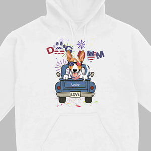 Dog Mom Patriotic Tee – Fun Fireworks & American Flag Dog Art - 89Prints