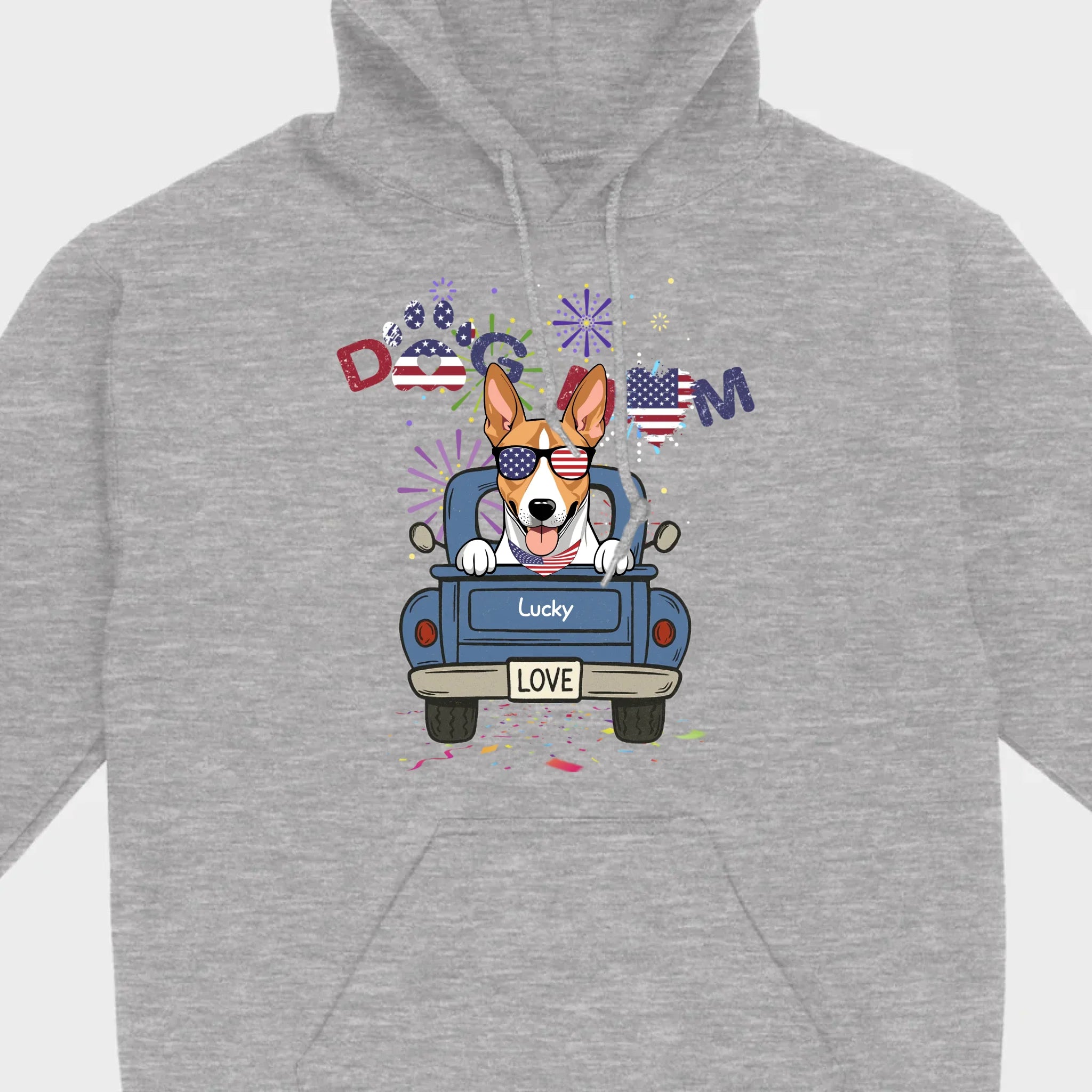 Dog Mom Patriotic Tee – Fun Fireworks & American Flag Dog Art - 89Prints