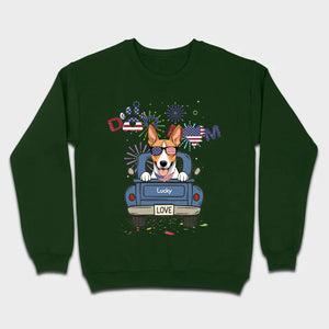 Dog Mom Patriotic Tee – Fun Fireworks & American Flag Dog Art - 89Prints