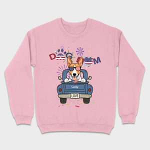 Dog Mom Patriotic Tee – Fun Fireworks & American Flag Dog Art - 89Prints