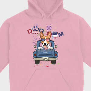 Dog Mom Patriotic Tee – Fun Fireworks & American Flag Dog Art - 89Prints