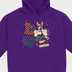 Customizable 4th of July Dog Tee – Add Your Dog’s Name Patriotic Fireworks Shirt - 89Prints