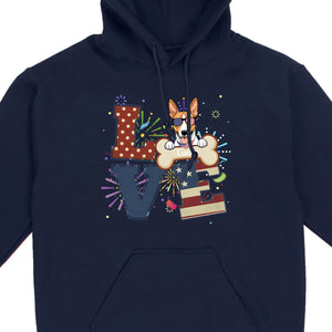 Customizable 4th of July Dog Tee – Add Your Dog’s Name Patriotic Fireworks Shirt - 89Prints