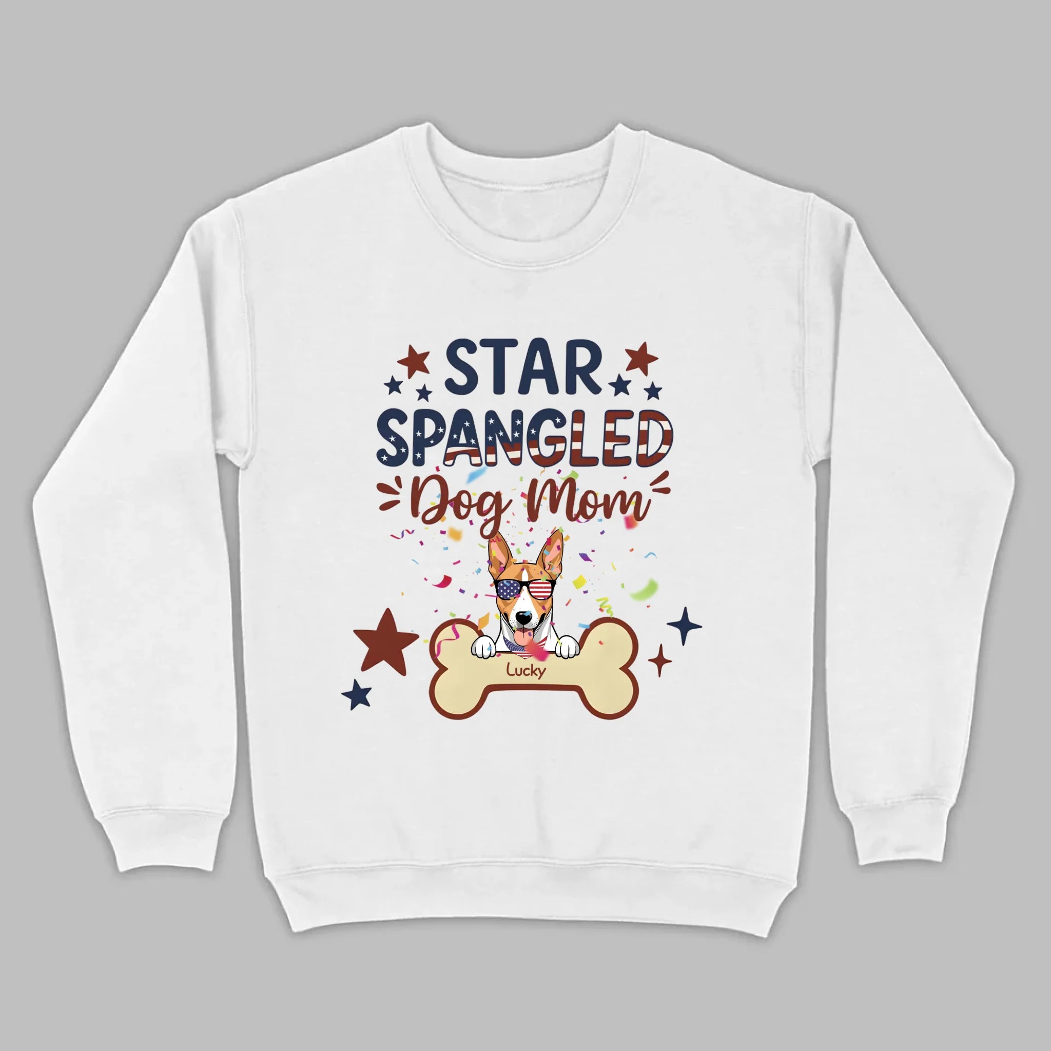Star Spangled Dog Mom T-Shirt – Patriotic Dog Mom Shirt with Cute American Flag Dog - 89Prints