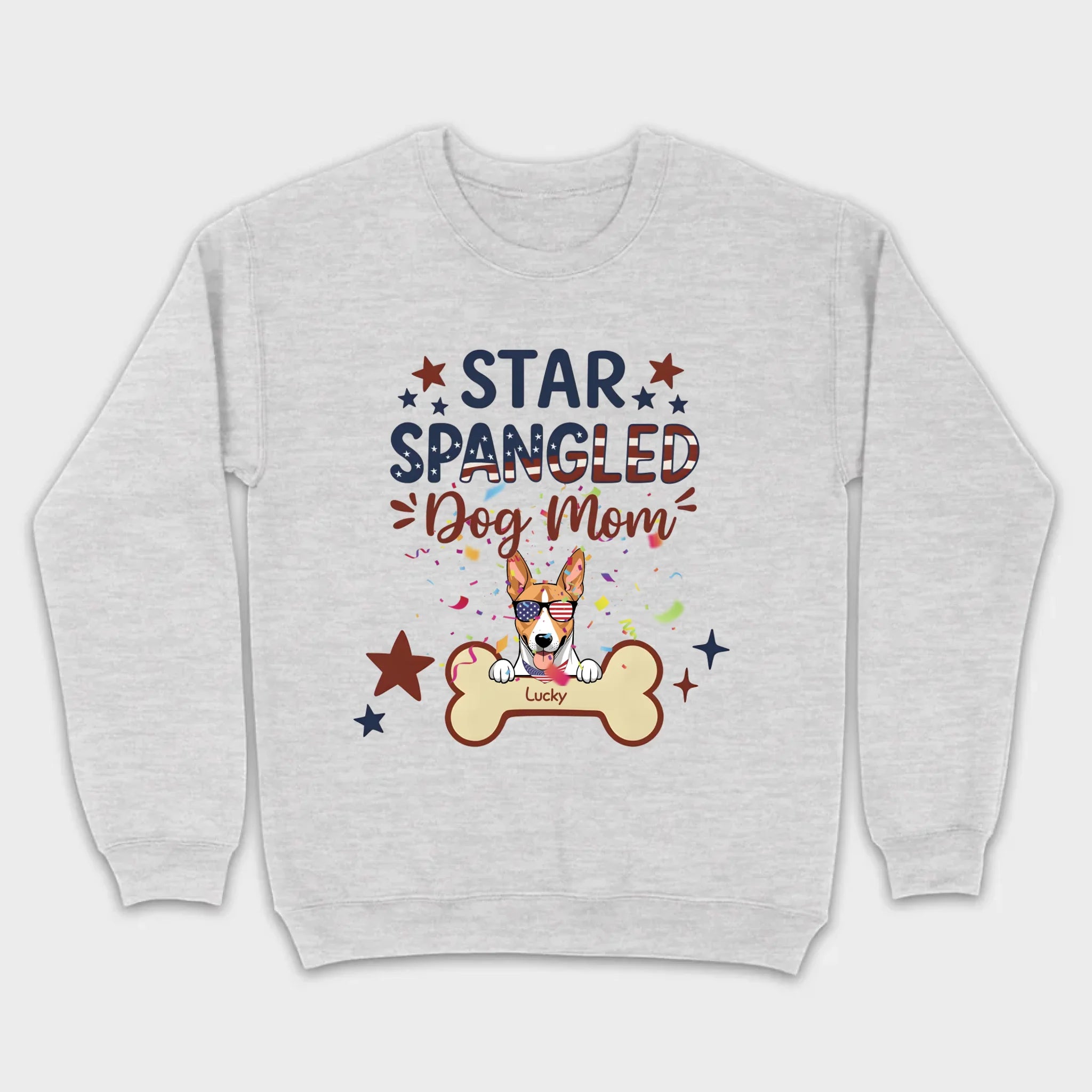 Star Spangled Dog Mom T-Shirt – Patriotic Dog Mom Shirt with Cute American Flag Dog - 89Prints