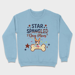 Star Spangled Dog Mom T-Shirt – Patriotic Dog Mom Shirt with Cute American Flag Dog - 89Prints