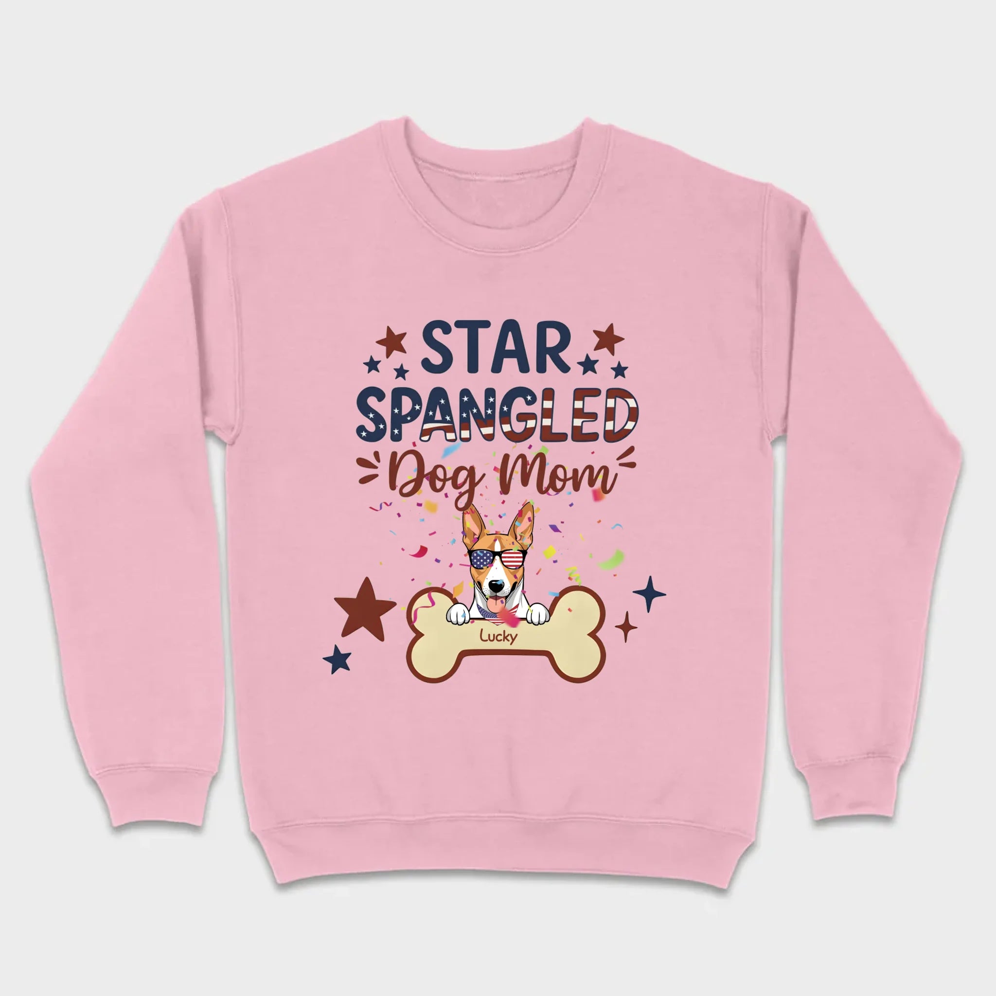 Star Spangled Dog Mom T-Shirt – Patriotic Dog Mom Shirt with Cute American Flag Dog - 89Prints