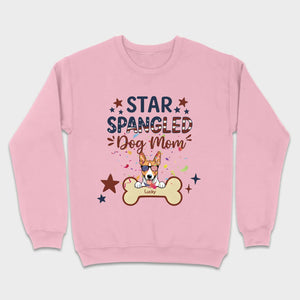 Star Spangled Dog Mom T-Shirt – Patriotic Dog Mom Shirt with Cute American Flag Dog - 89Prints