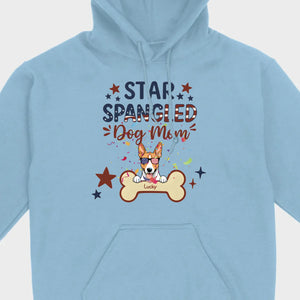 Star Spangled Dog Mom T-Shirt – Patriotic Dog Mom Shirt with Cute American Flag Dog - 89Prints