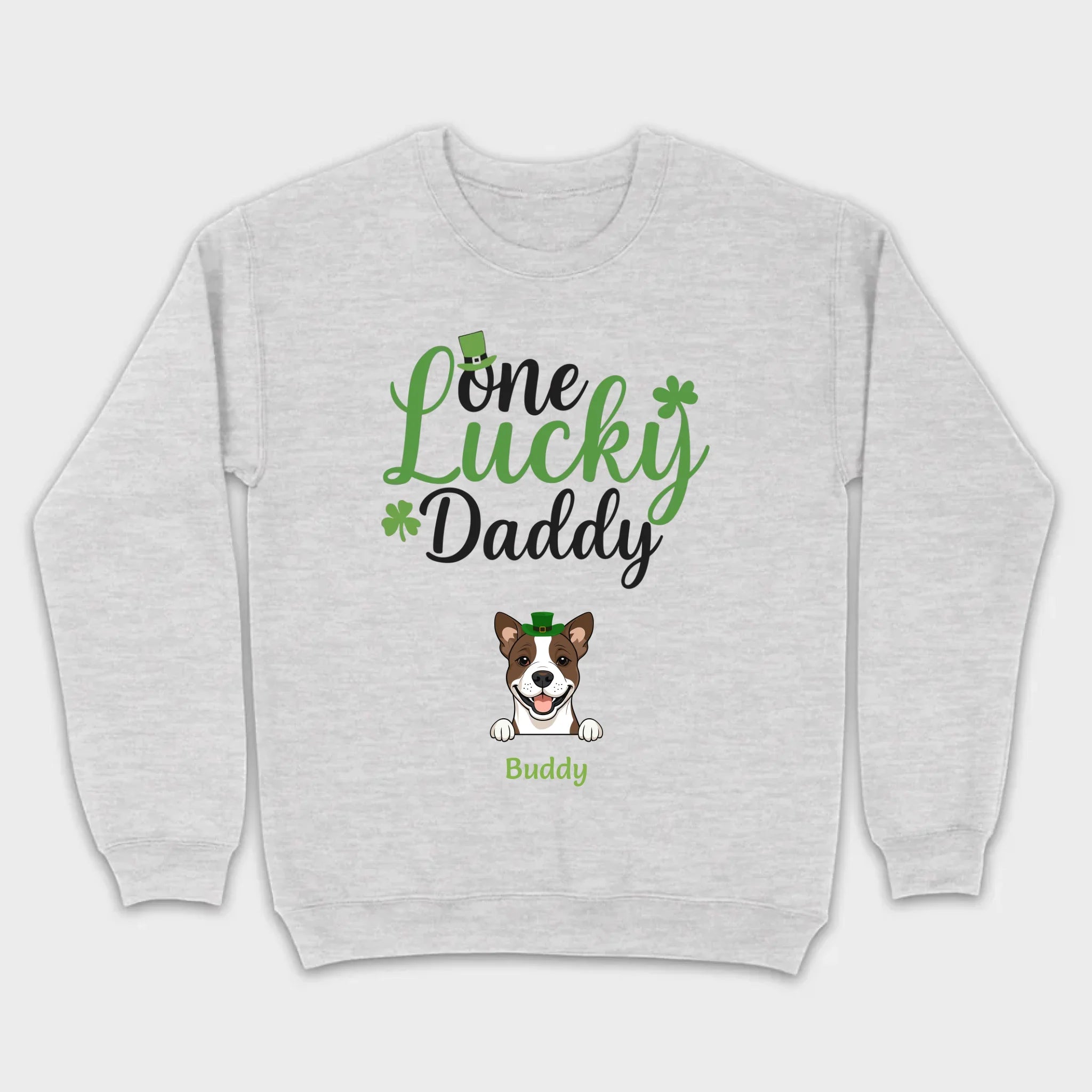 Lucky Daddy T-Shirt – One Lucky Daddy Dog in Leprechaun Hat - 89Prints