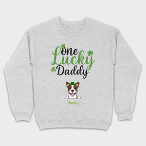 Lucky Daddy T-Shirt – One Lucky Daddy Dog in Leprechaun Hat - 89Prints