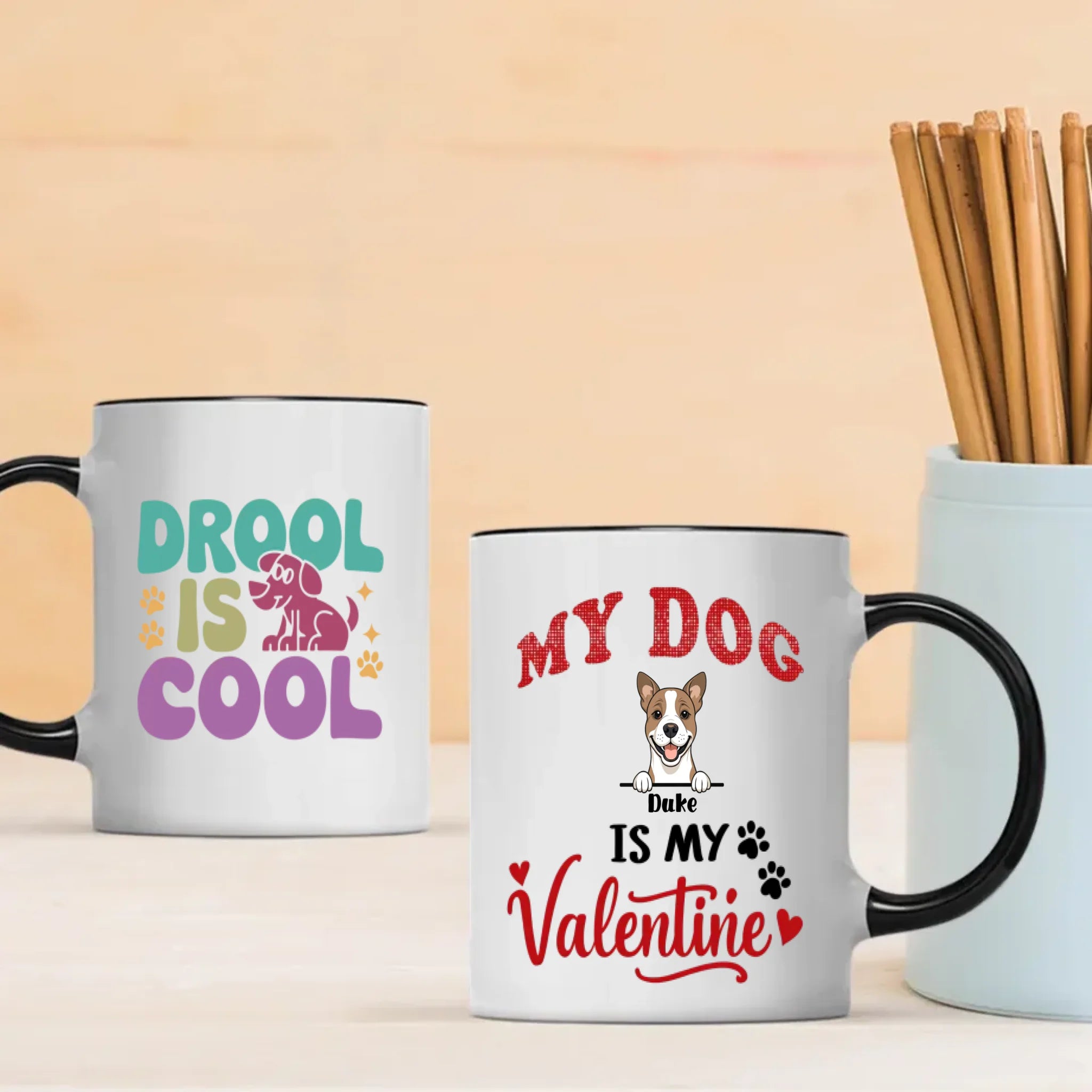 Cute “My Dog Is My Valentine” Mug – Personalized Dog Mom Gift for Valentine’s Day – 89Prints