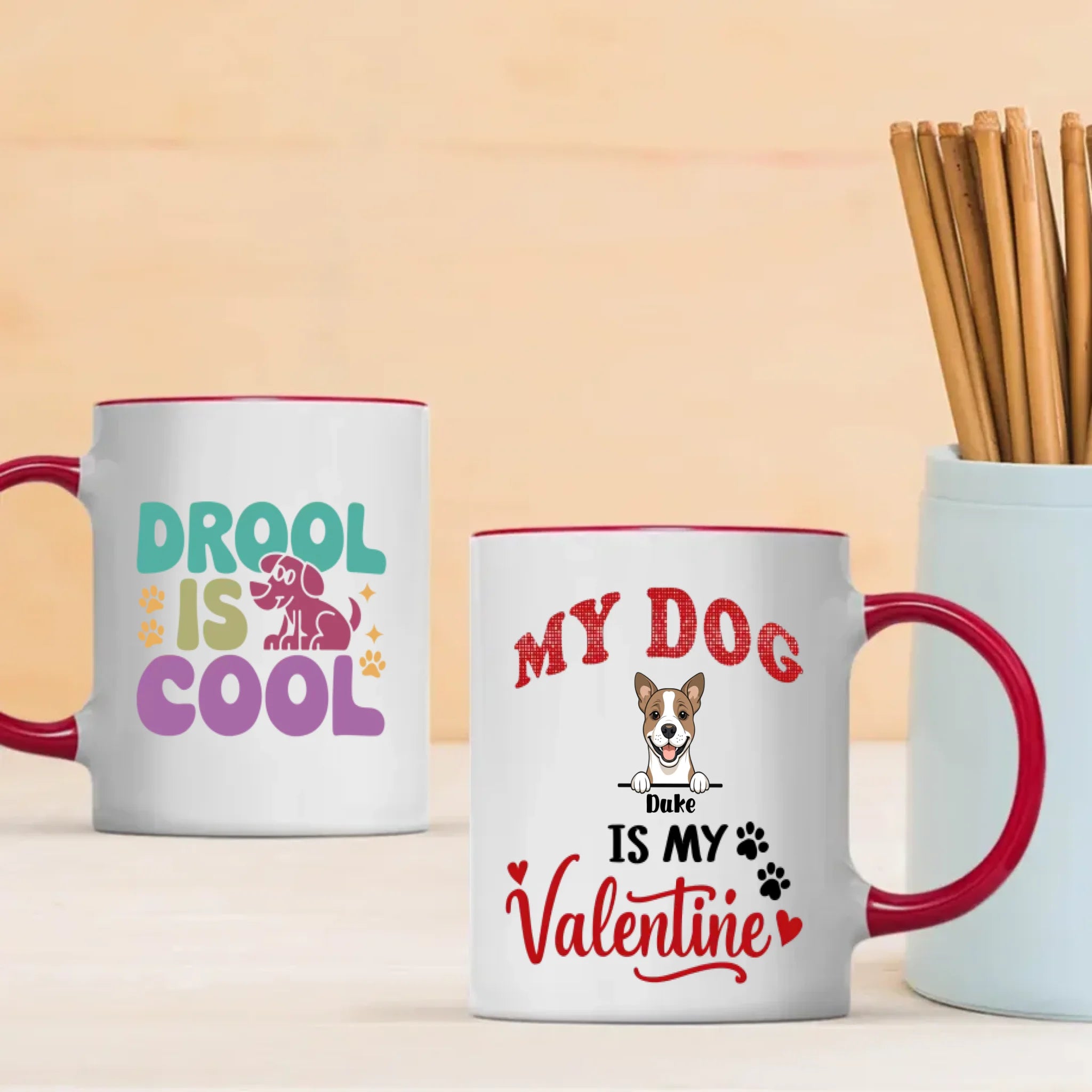 Cute “My Dog Is My Valentine” Mug – Personalized Dog Mom Gift for Valentine’s Day – 89Prints