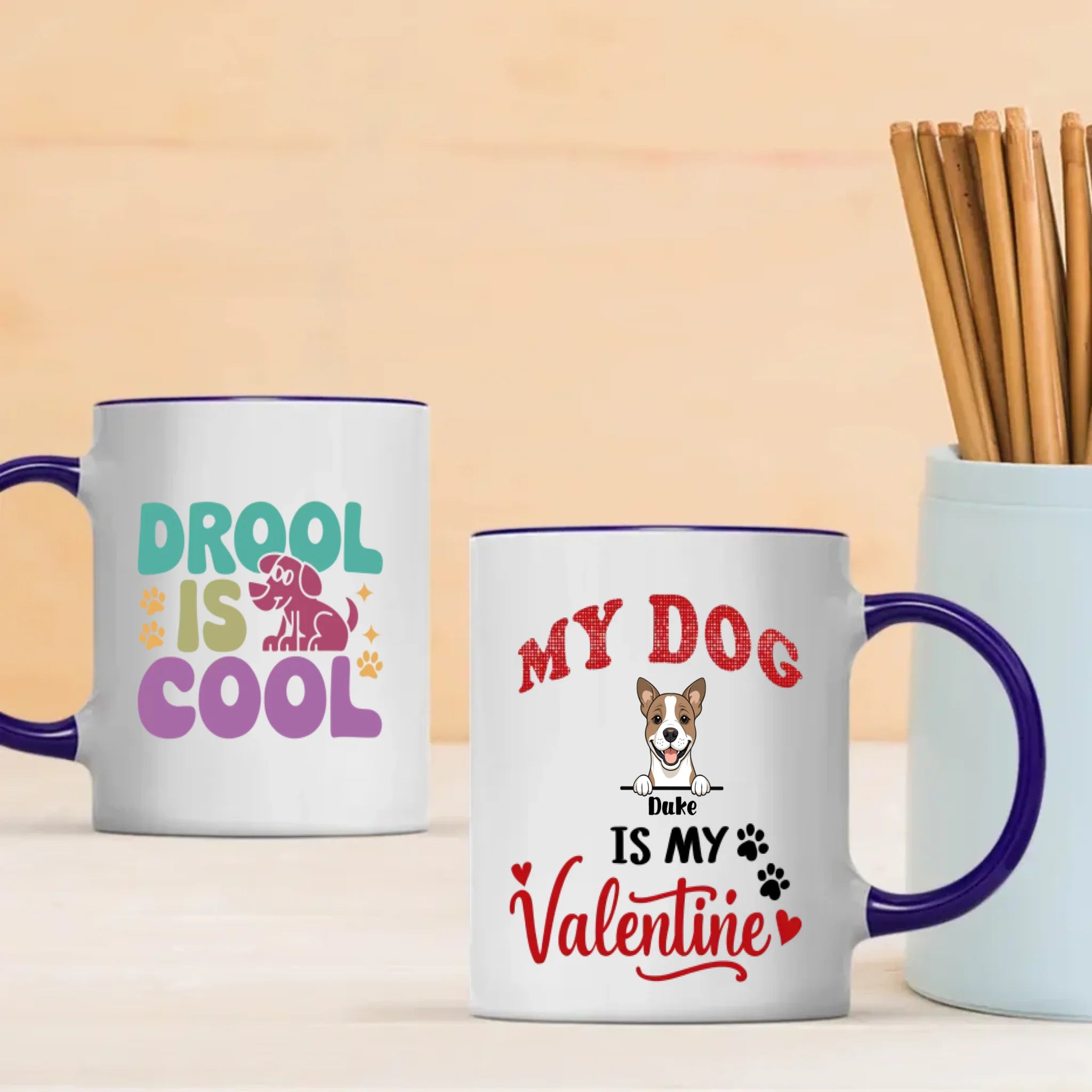 Cute “My Dog Is My Valentine” Mug – Personalized Dog Mom Gift for Valentine’s Day – 89Prints