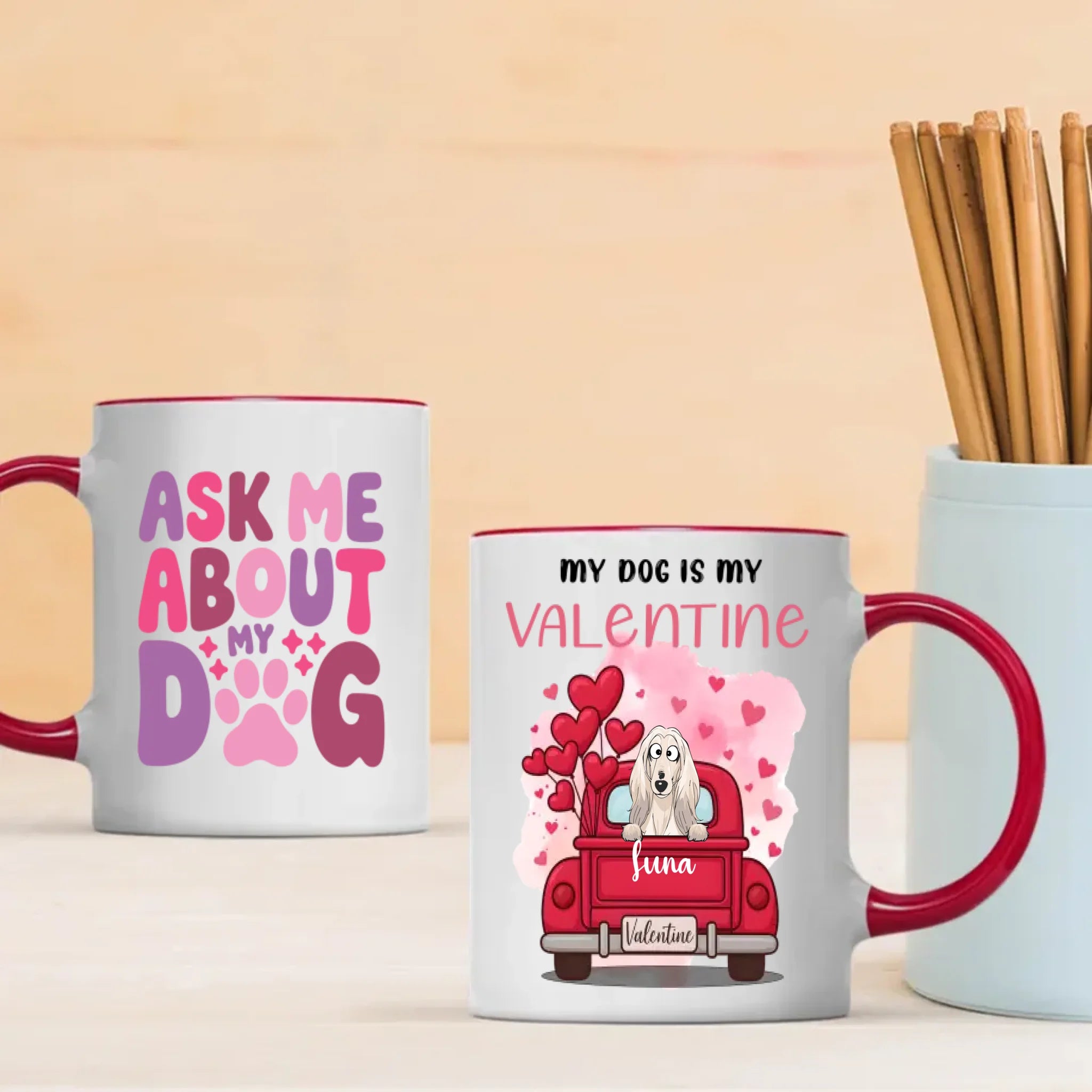 Lovely Custom Dog Mug for Valentine’s Day – Cute Dog Lover Gift – 89Prints