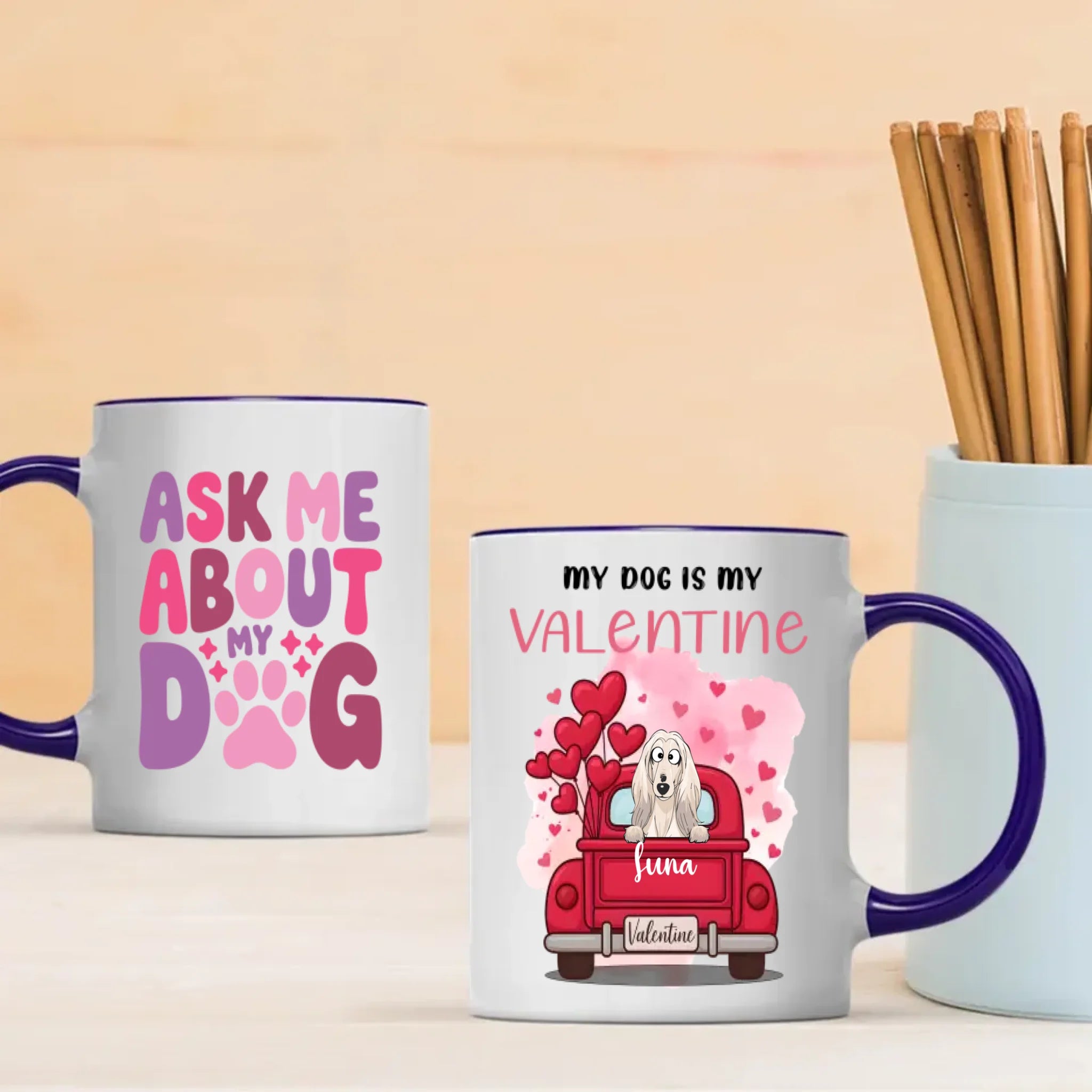 Lovely Custom Dog Mug for Valentine’s Day – Cute Dog Lover Gift – 89Prints