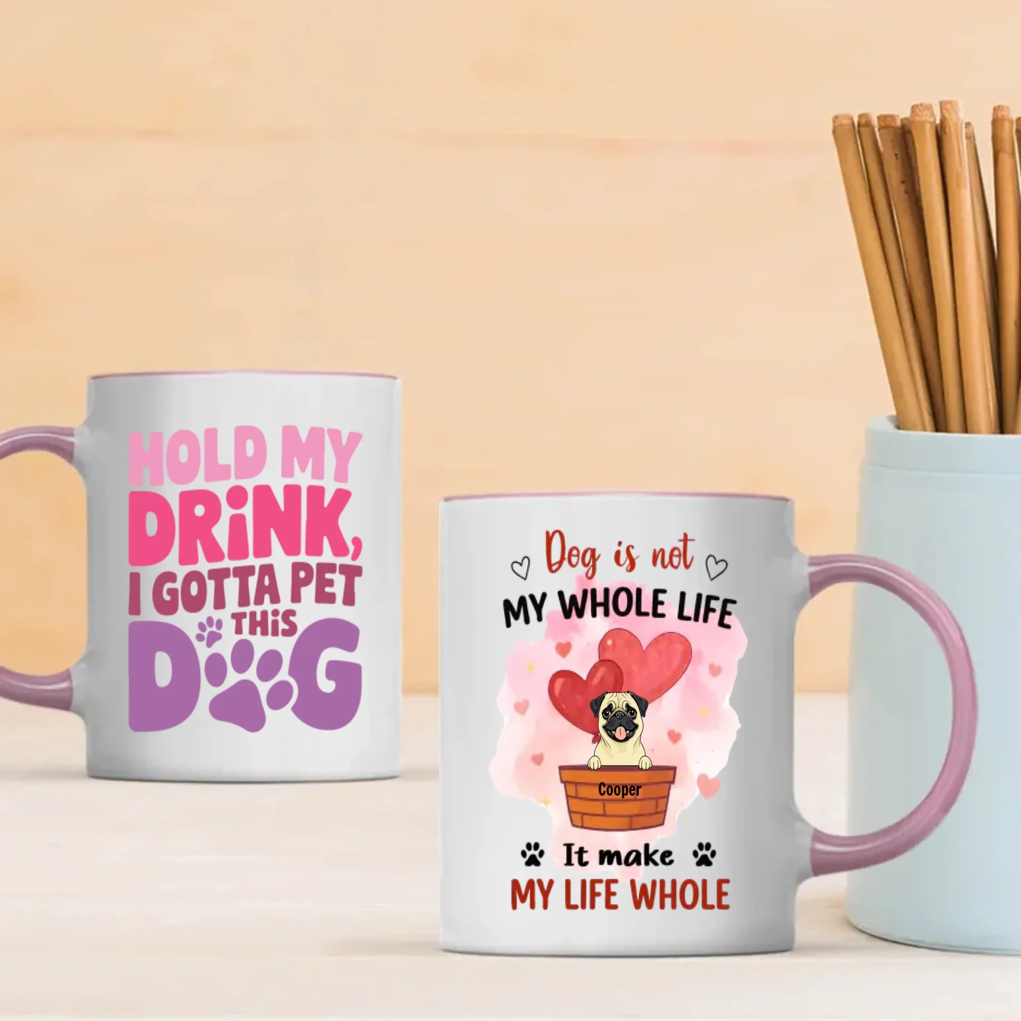 Lovely Valentine’s Day Dog Mug – Sweet Custom Pet Art Gift – 89Prints