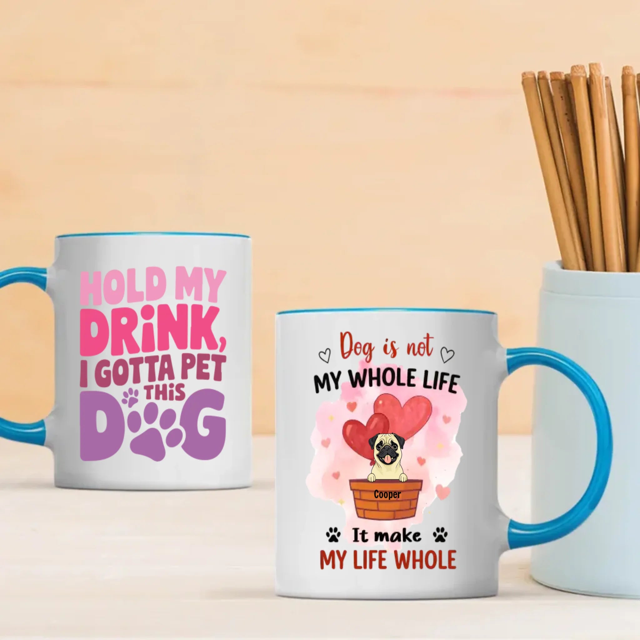 Lovely Valentine’s Day Dog Mug – Sweet Custom Pet Art Gift – 89Prints