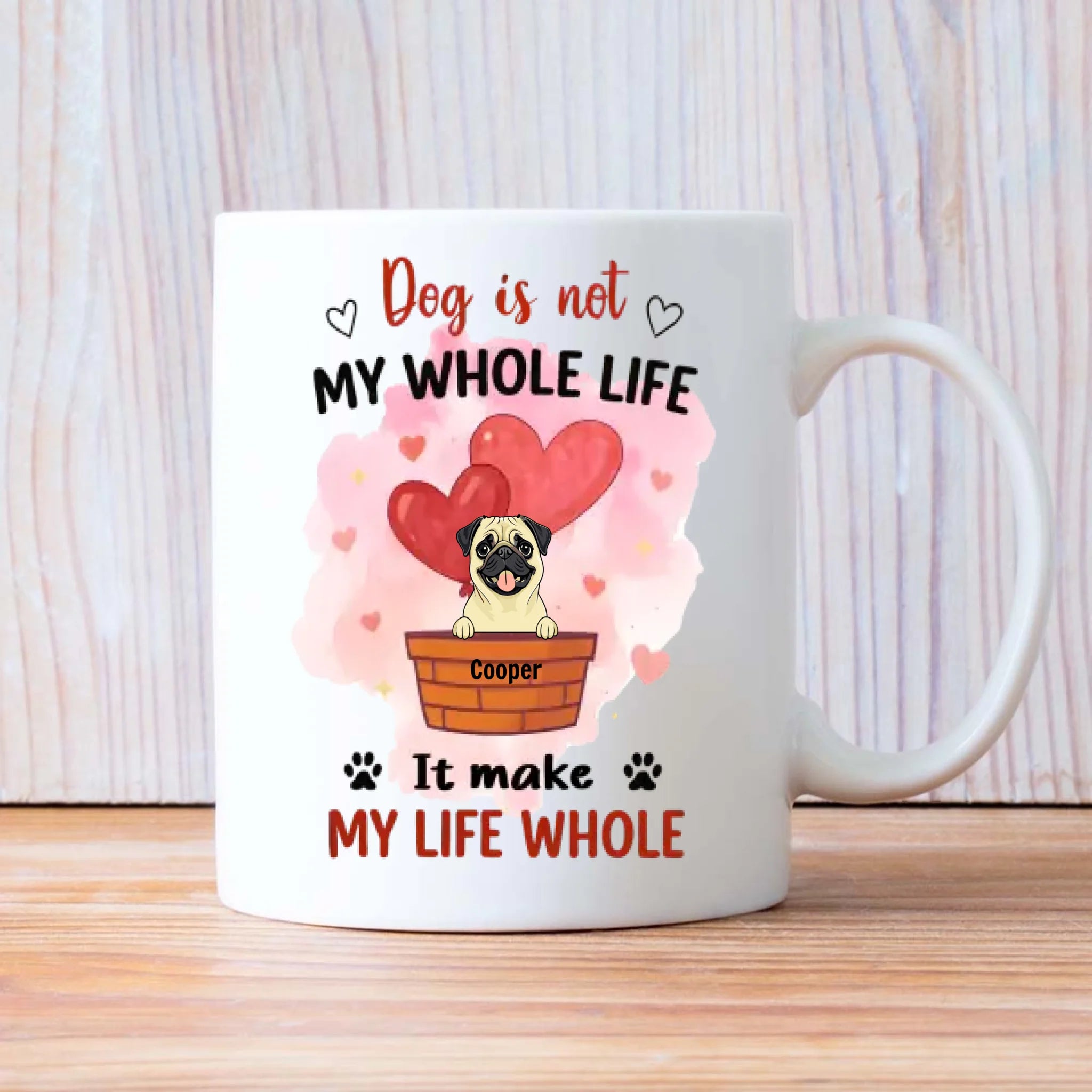Lovely Valentine’s Day Dog Mug – Sweet Custom Pet Art Gift – 89Prints