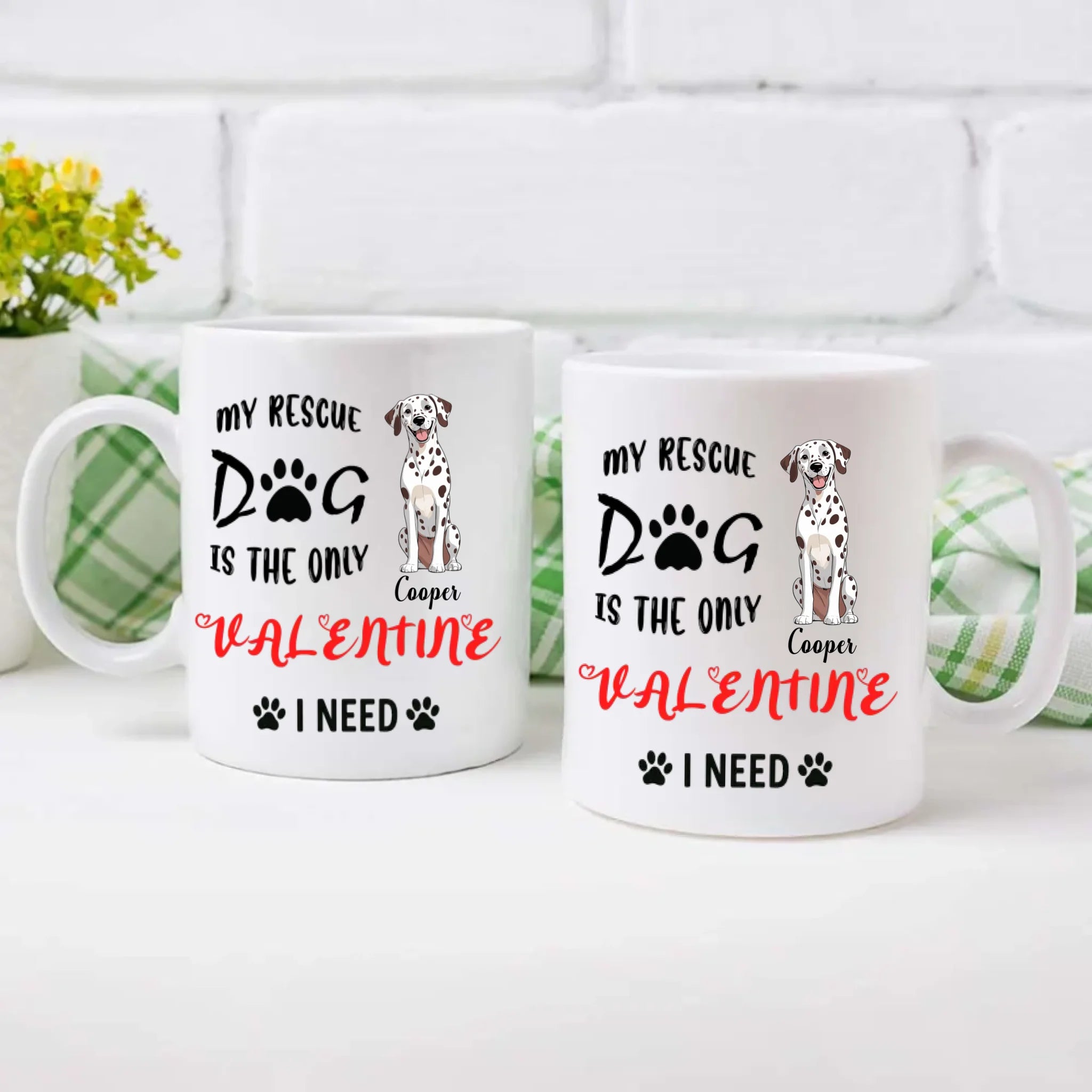 Warm & Heartfelt Valentine Dog Mug – Personalized Pet Illustration – 89Prints