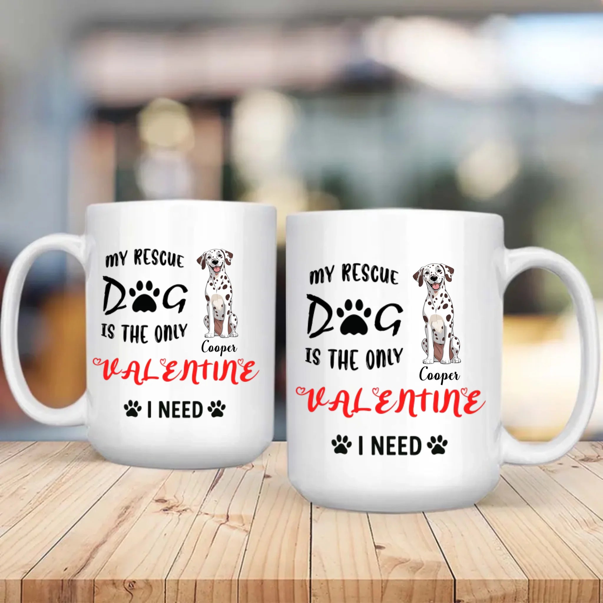 Warm & Heartfelt Valentine Dog Mug – Personalized Pet Illustration – 89Prints