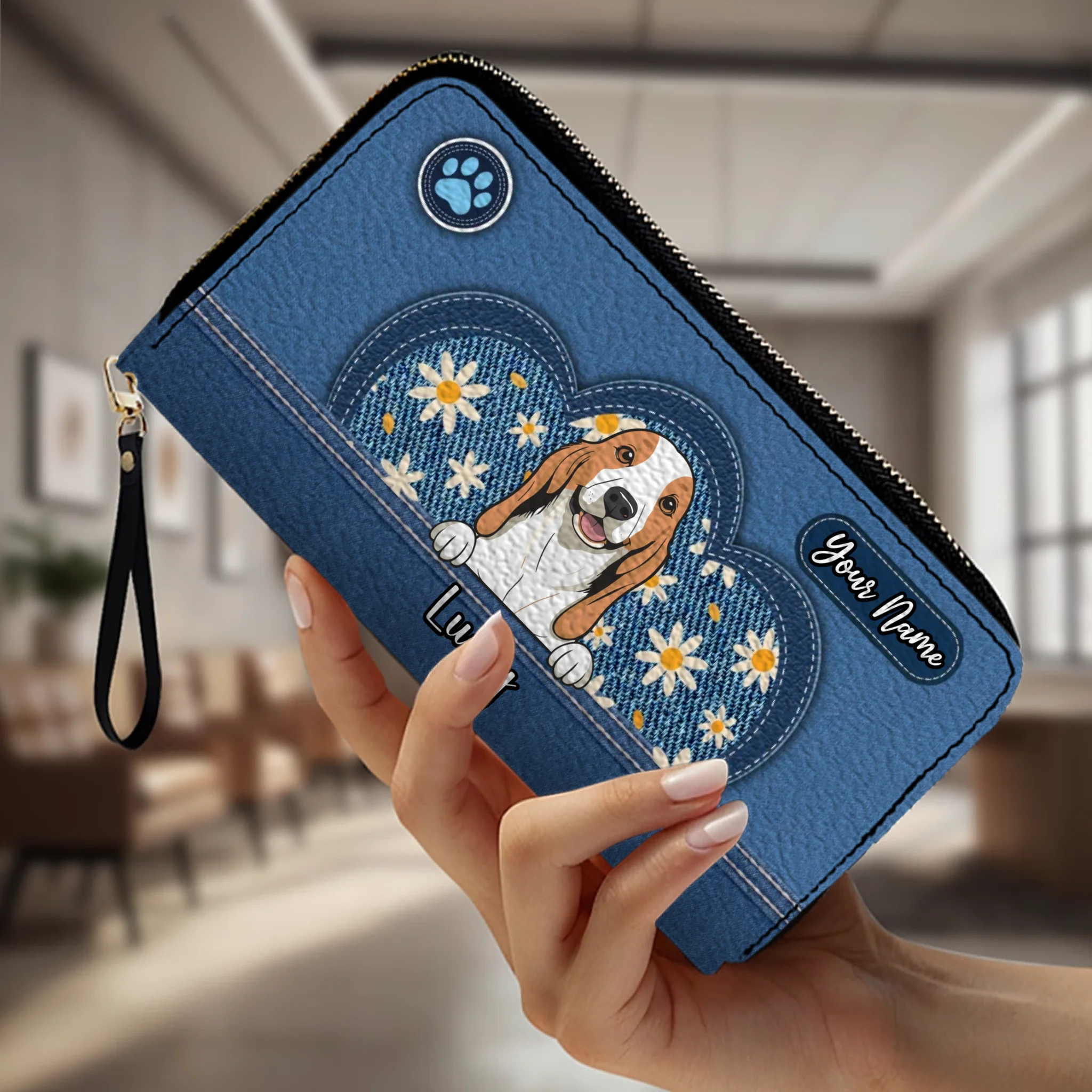 Personalized Pet Lover Wallet – Custom Multi-Pet Portrait Wallet | 89Prints