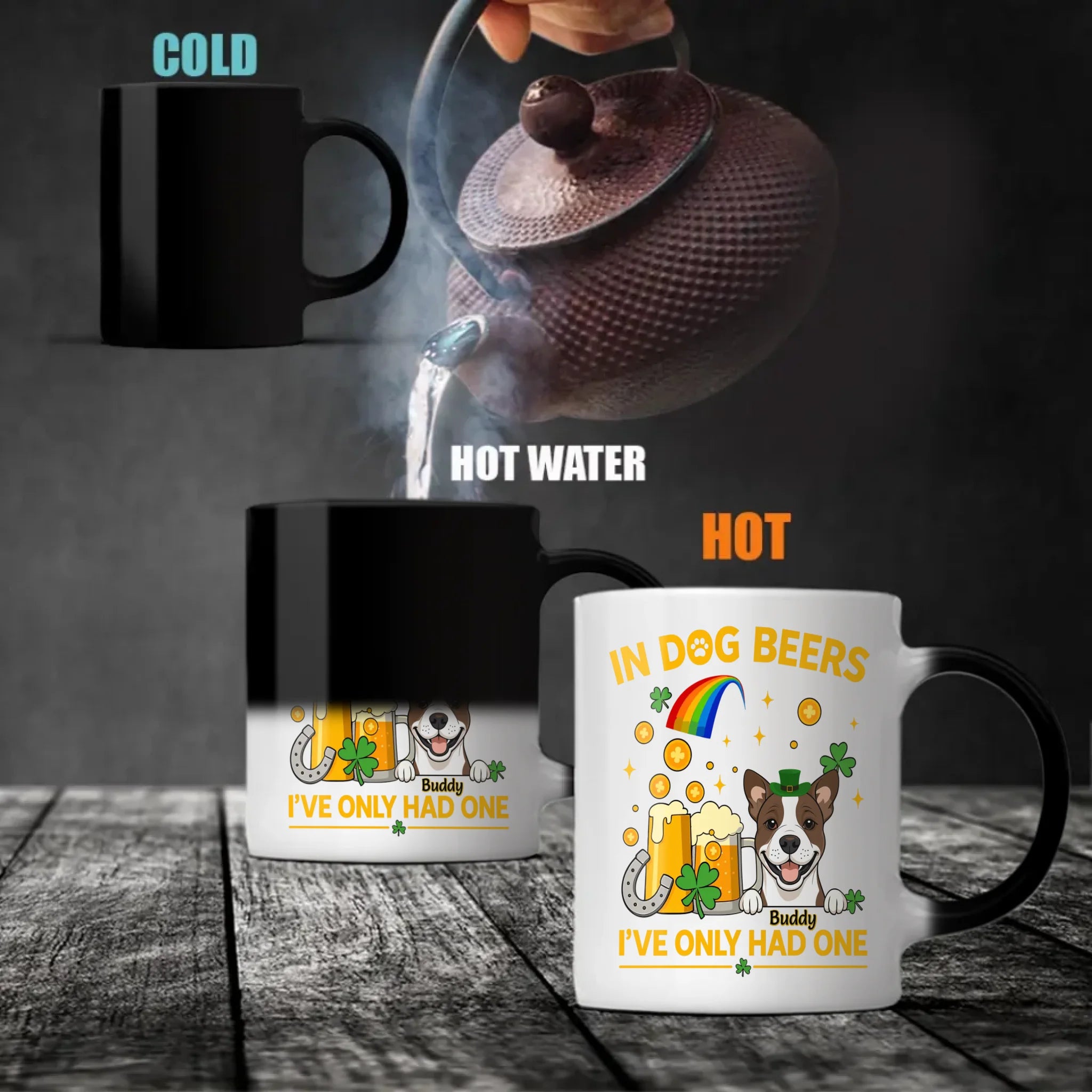 Rainbow St. Patrick’s Day Custom Dog & Cat Mug – Personalized Pet Name Gift – 89Prints